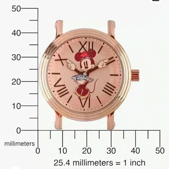 Vintage-Style Minnie Mouse Watch for Women‎ with White Leather Strap - Picture 6 of 6